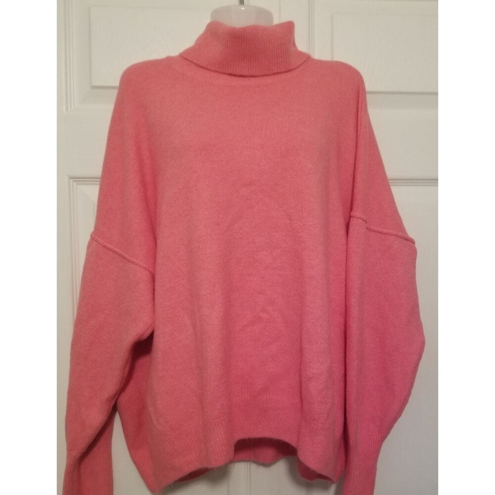 Vince Camuto Women's Sweater Turtle Neck Pink Long Sleeve Drop Shoulder Size XXL